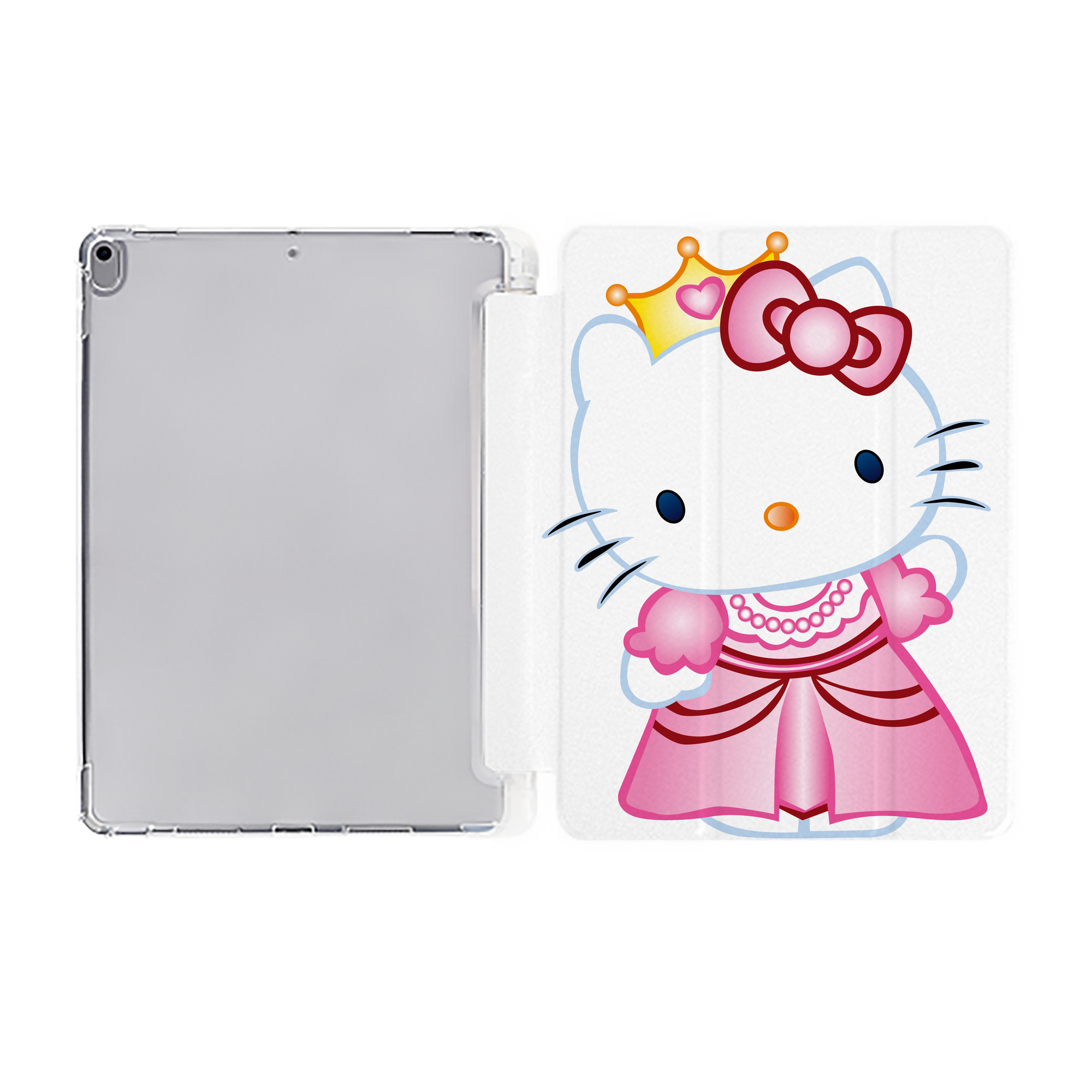（画像用） Hello Kitty ハローキティ IPad ケース ペン収納付き 三つ折りスタンド PUレザー×シリコン 対応機種9.5/10.5/10.9インチ